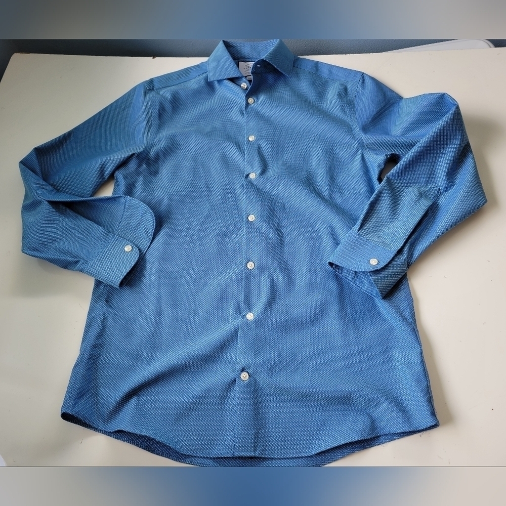 Charles Tyrwhitt Men's Button-down Shirt Extra Slim Fit Non-iron Blue 15.5 - 39